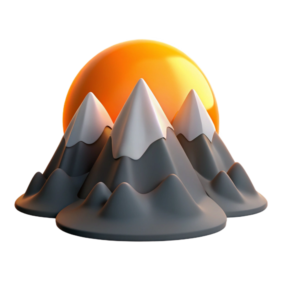 impressive vintage Mountain Range Silhouette Isolated Element Sunset Backdrop high resolution png