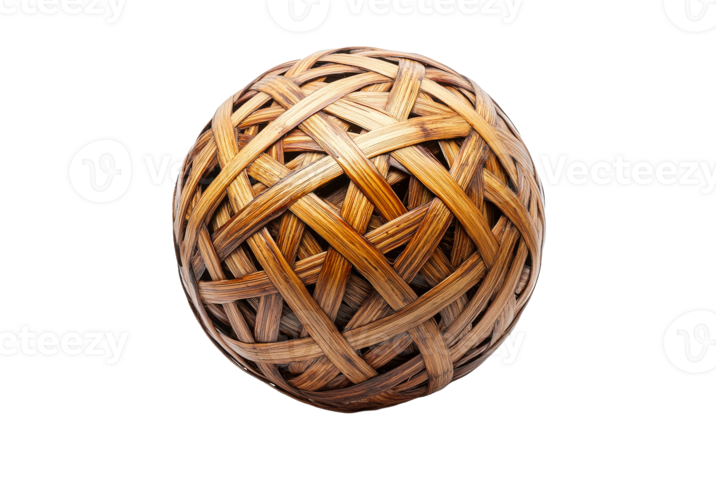 Decorative woven ball made from natural materials png
