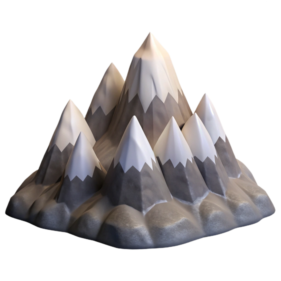 elegant rustic Mountain Range Snow Capped Peaks Isolated genuine png