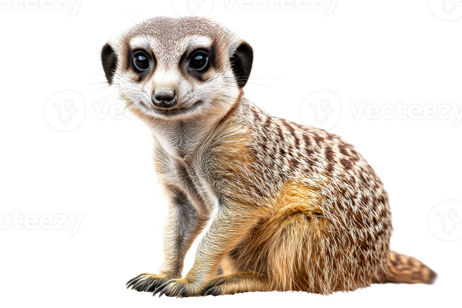 Curious meerkat on a transparent background png