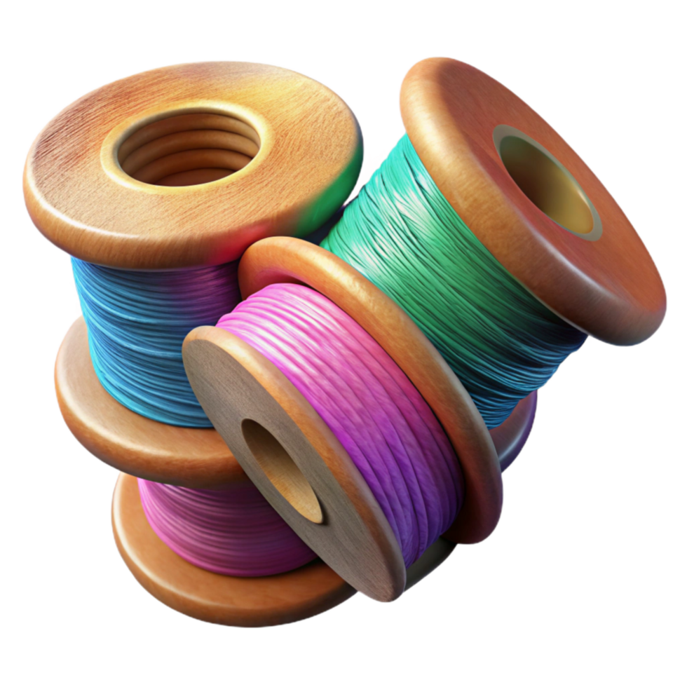 impressive abstract Multicolored Filament Spools Isolated high resolution png