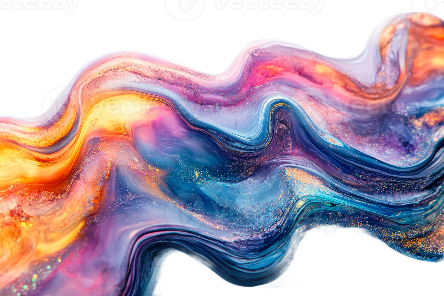 Vibrant abstract wave with glittery textures png