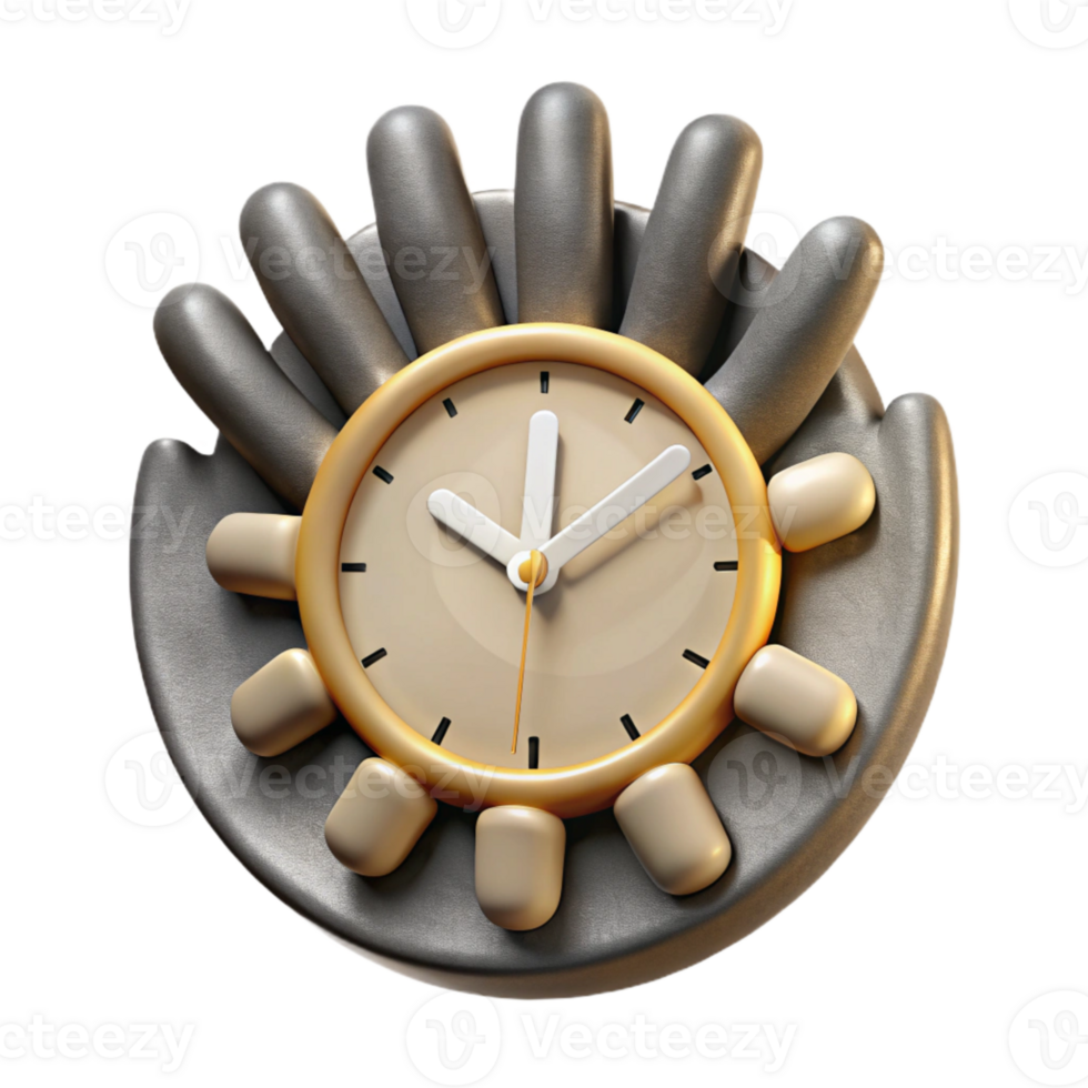 serene creative Multiple Exposure Clock Hands Cutout Isolated high quality png