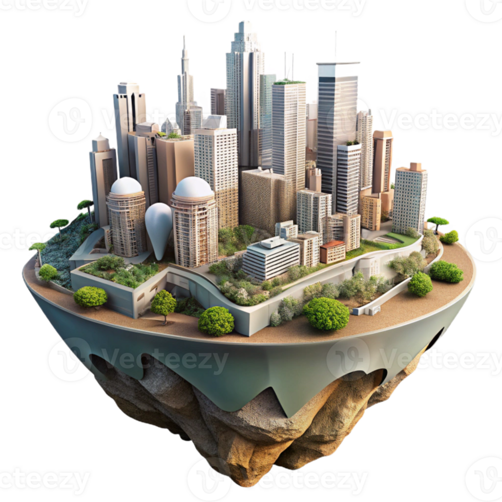 elegant artistic Multiple Exposures City and Nature Cutout professional png