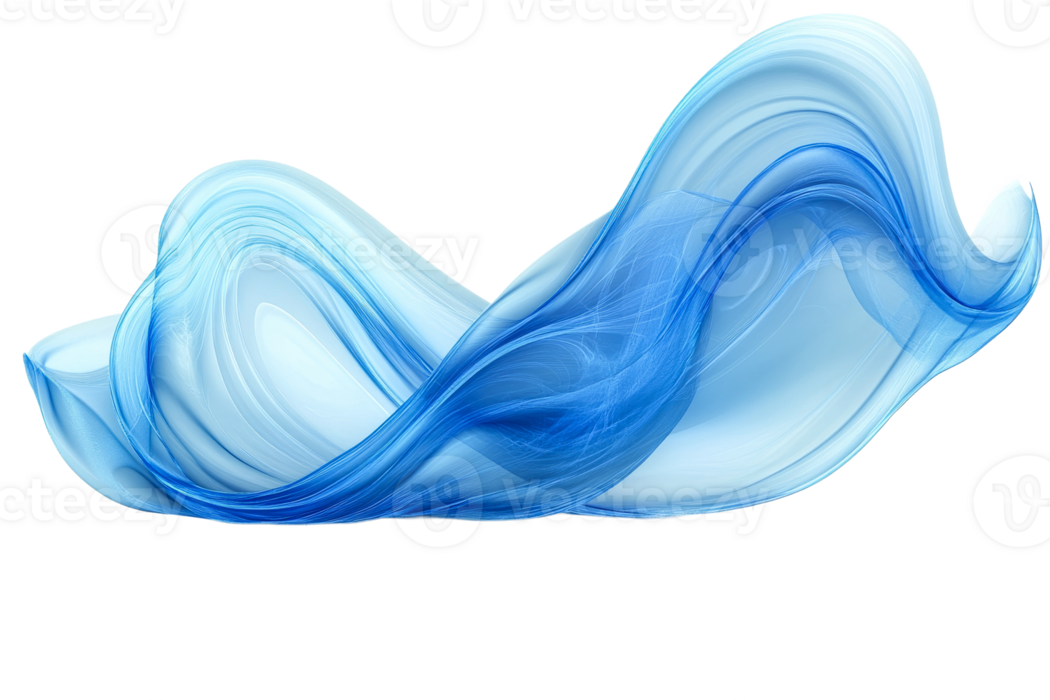 Elegant blue wave design with a transparent background png