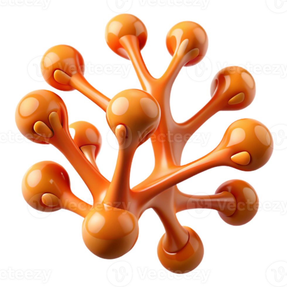 dramatic minimalist Multiverse Branches Fractal Design Orange Cutout high quality png