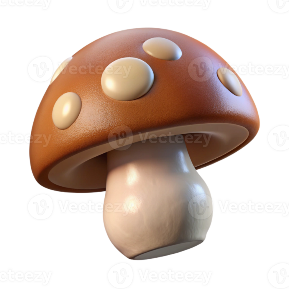 beautiful creative Mushroom Cap Brown and White Transparent Background authentic png