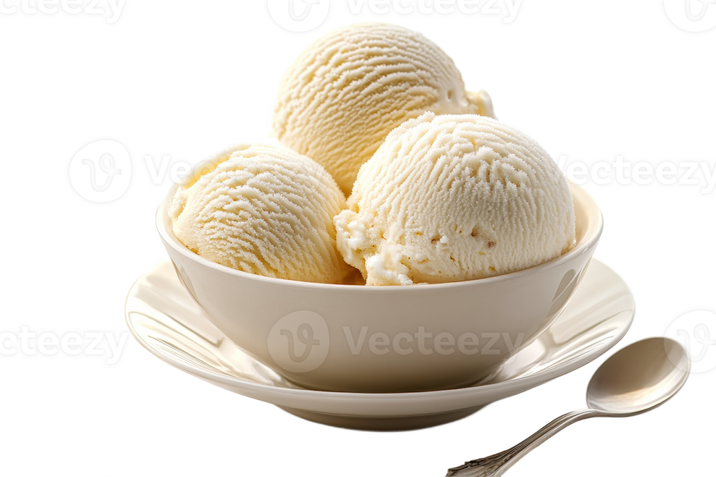 Enjoy creamy vanilla ice cream served in a bowl png