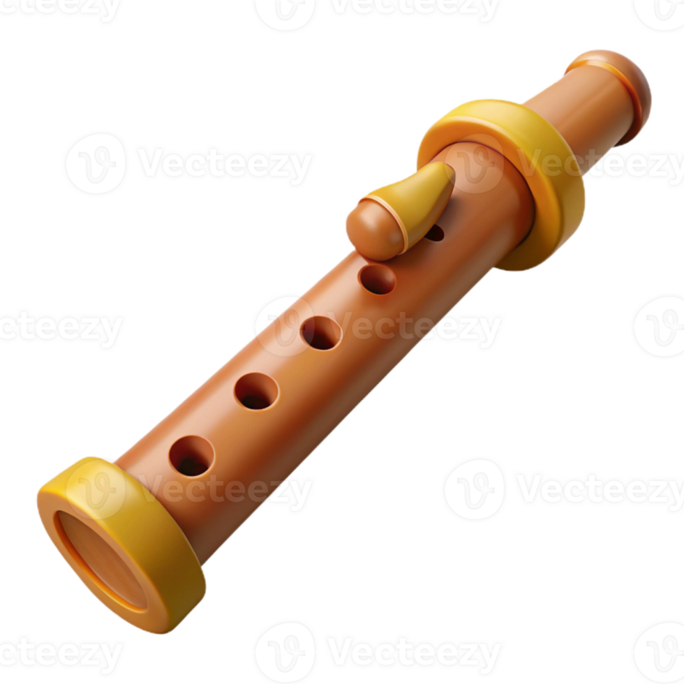 dramatic vintage Musical Instrument Flute with Finger Holes Cutout professional png