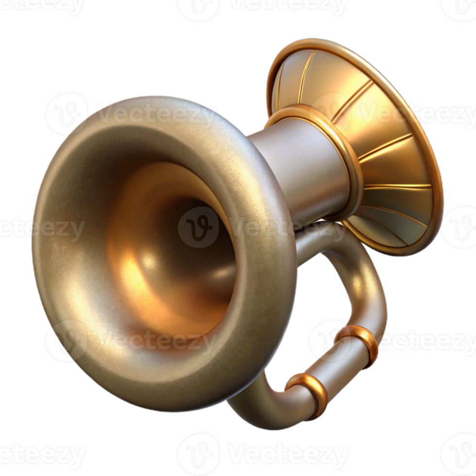 beautiful contemporary Musical Horn Cutout with Brass Finish high quality png