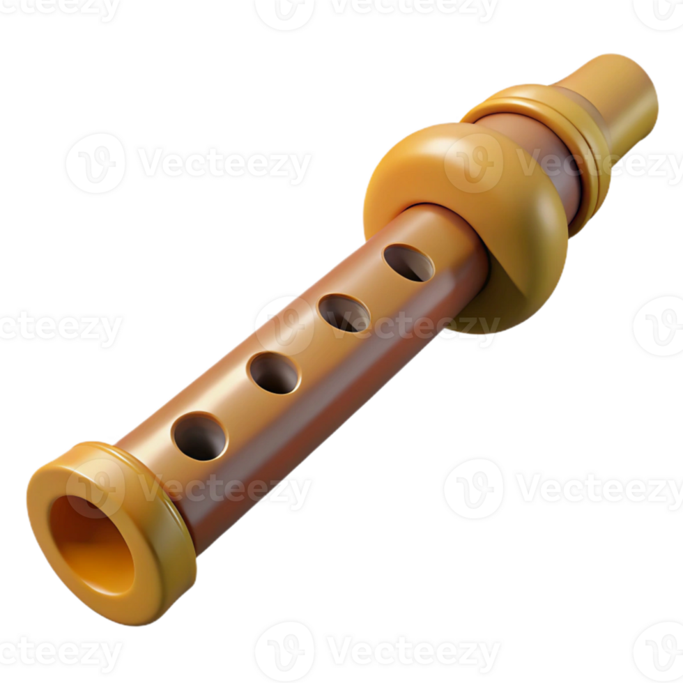 wonderful traditional Musical Instrument Flute with Finger Holes Cutout professional png
