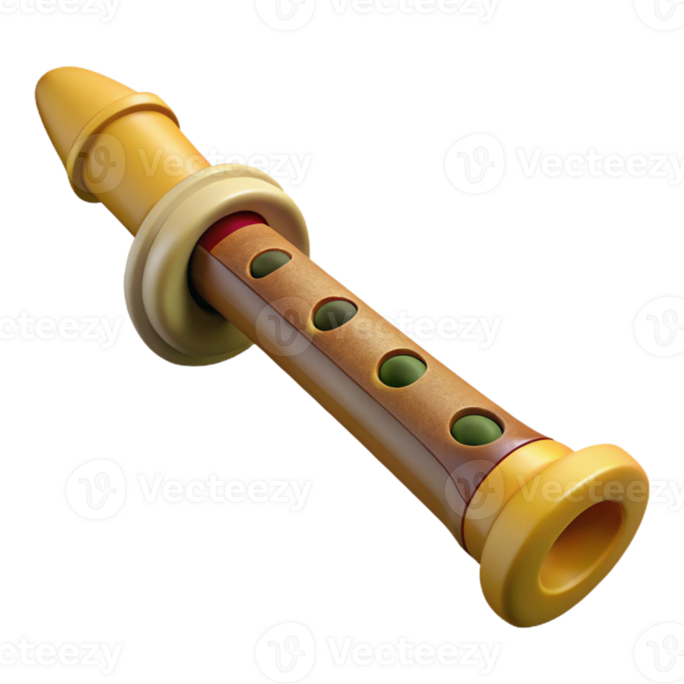 magnificent abstract Musical Instrument Flute with Finger Holes Cutout detailed png