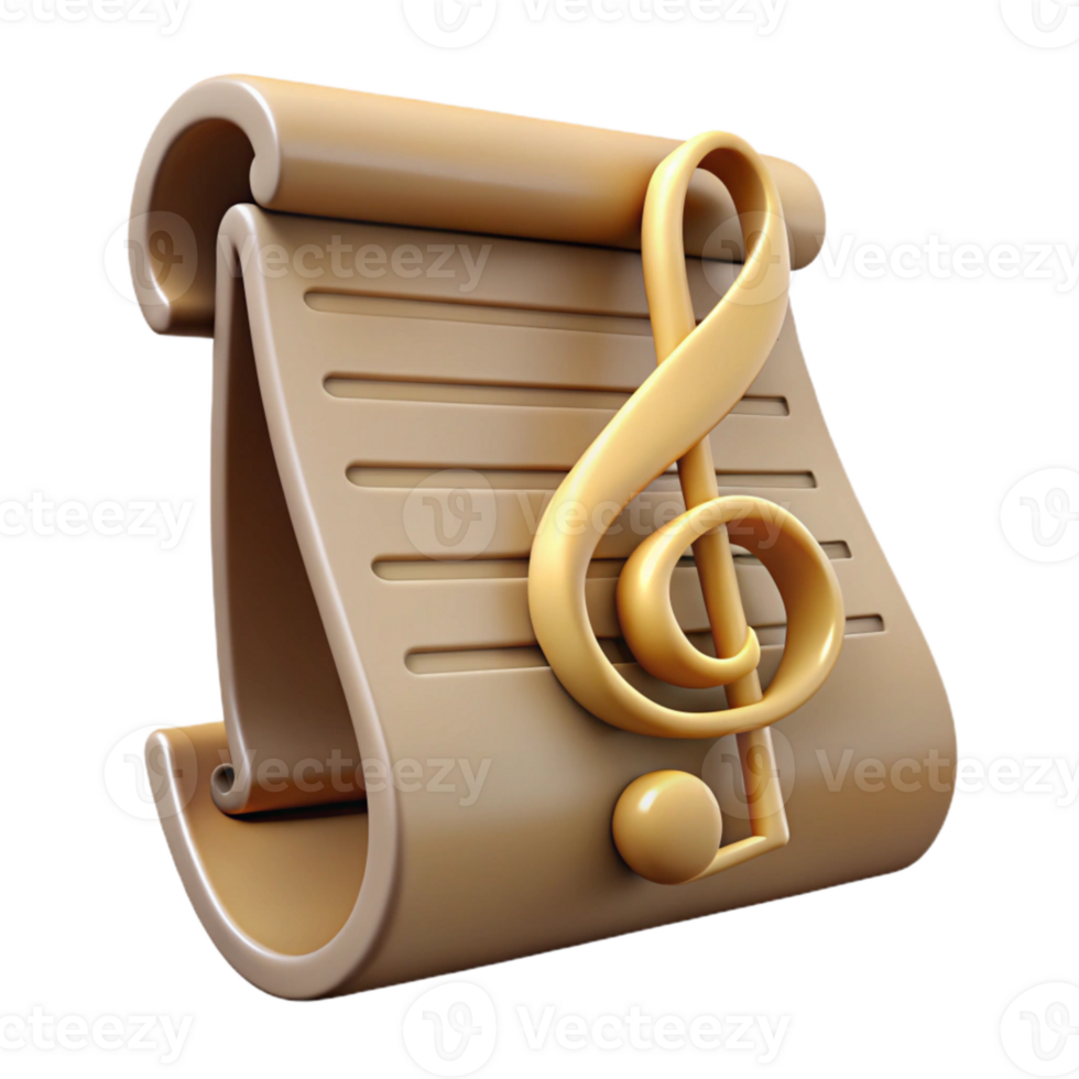 elegant artistic Music Sheet with Treble Clef Element png