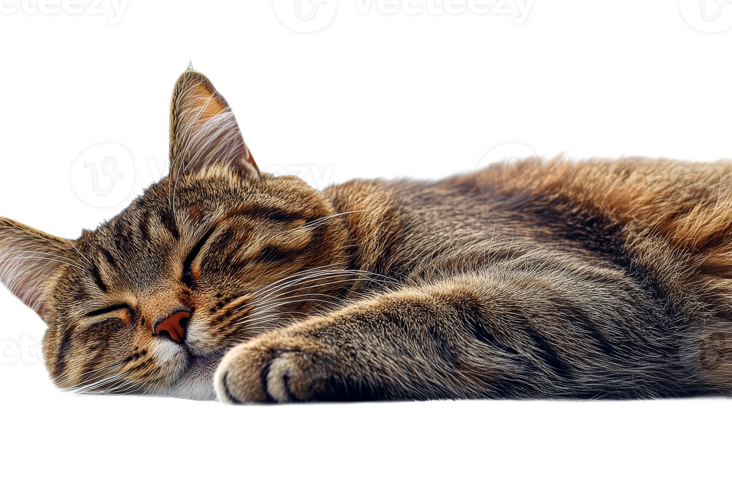 Cat resting peacefully on a soft surface png