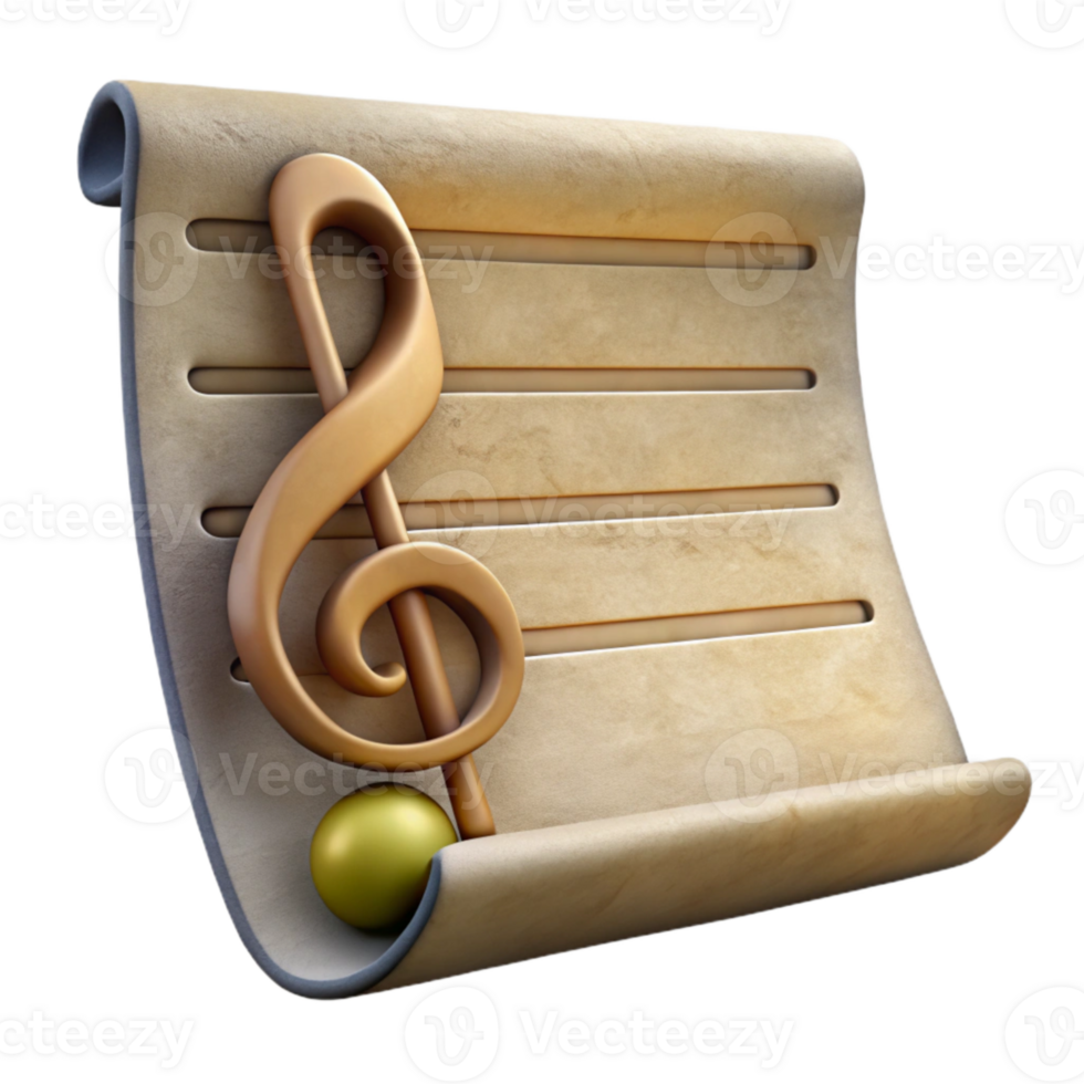 magnificent creative Music Sheet with Treble Clef Element exclusive png
