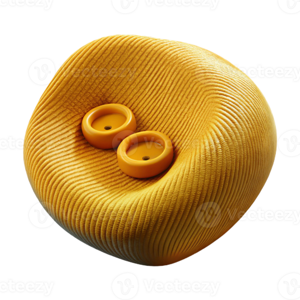 magnificent artistic Mustard Yellow Corduroy Fabric Button Detail Transparent Background high quality png