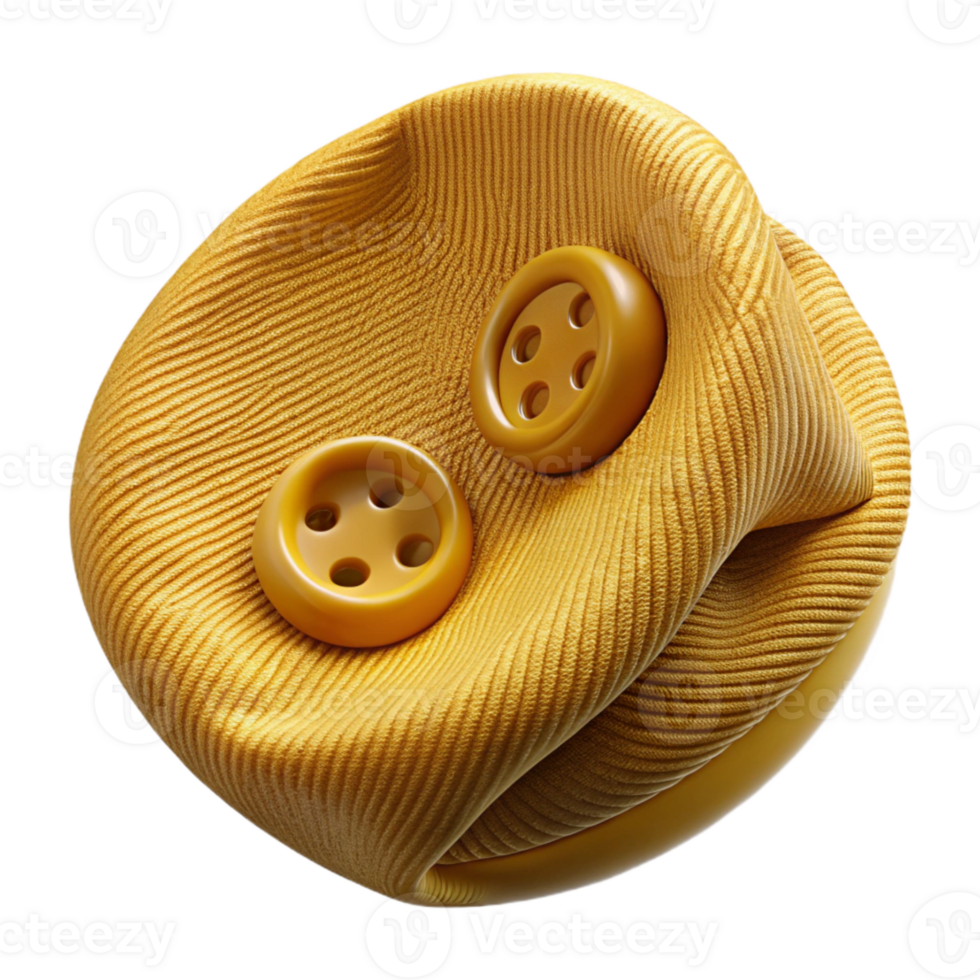 stunning rustic Mustard Yellow Corduroy Fabric Button Detail Transparent Background genuine png