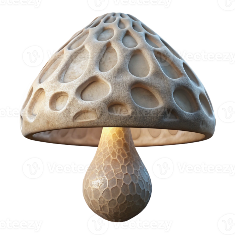 impressive traditional Mycelium Lamp Shade Organic Shape Transparent Background png