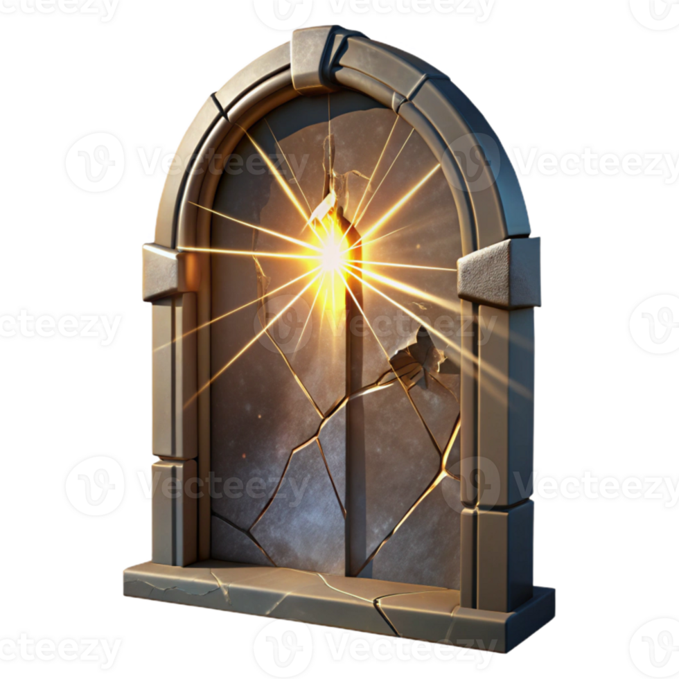 elegant contemporary Mysterious Light Through Cracked Door Transparent Background high quality png