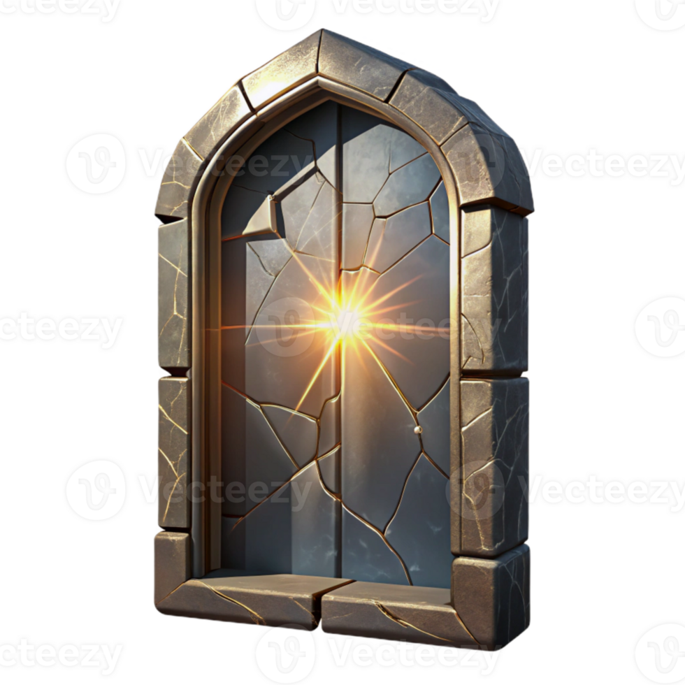dramatic artistic Mysterious Light Through Cracked Door Transparent Background exclusive png