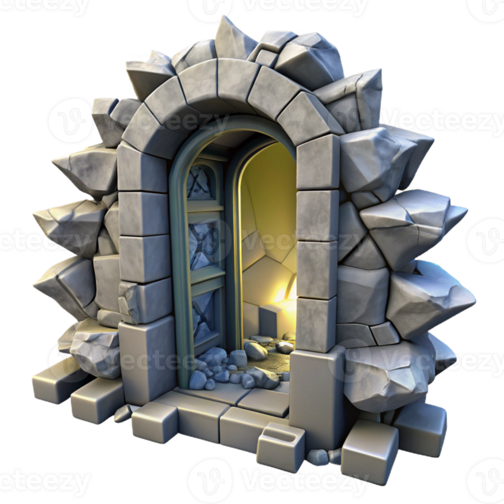elegant classic Mysterious Portal Through Cracked Asphalt Cutout original png