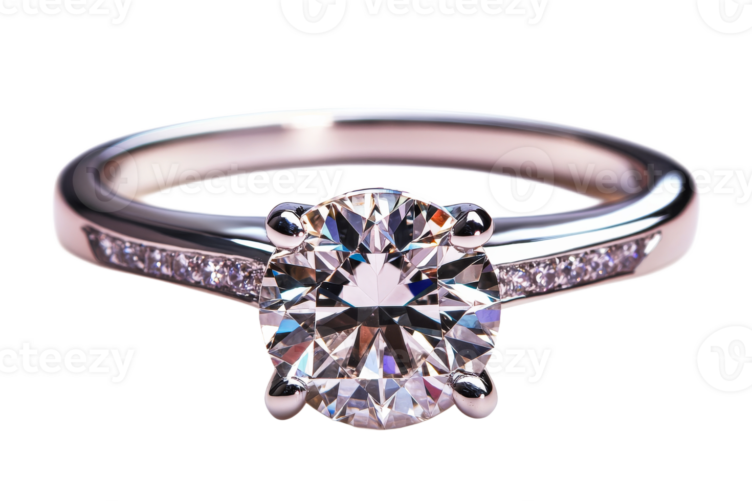 Elegant diamond ring with sparkling accents and clear design png
