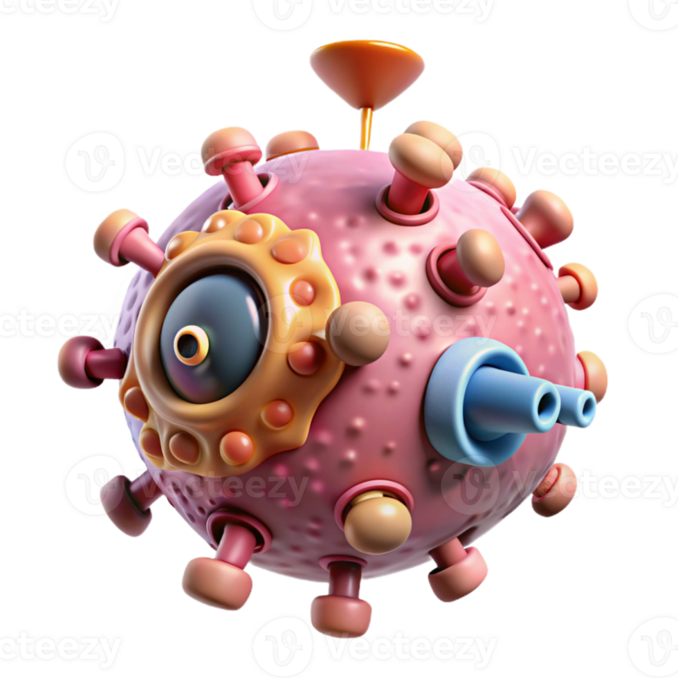 dramatic modern Nanobot Delivering Enzymes to Cell Isolated exclusive png