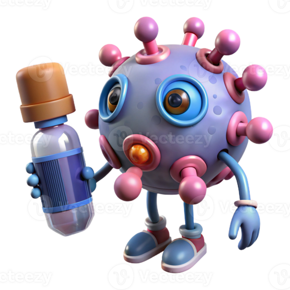 dramatic artistic Nanobot Delivering Medicine to Tumor Cutout premium png