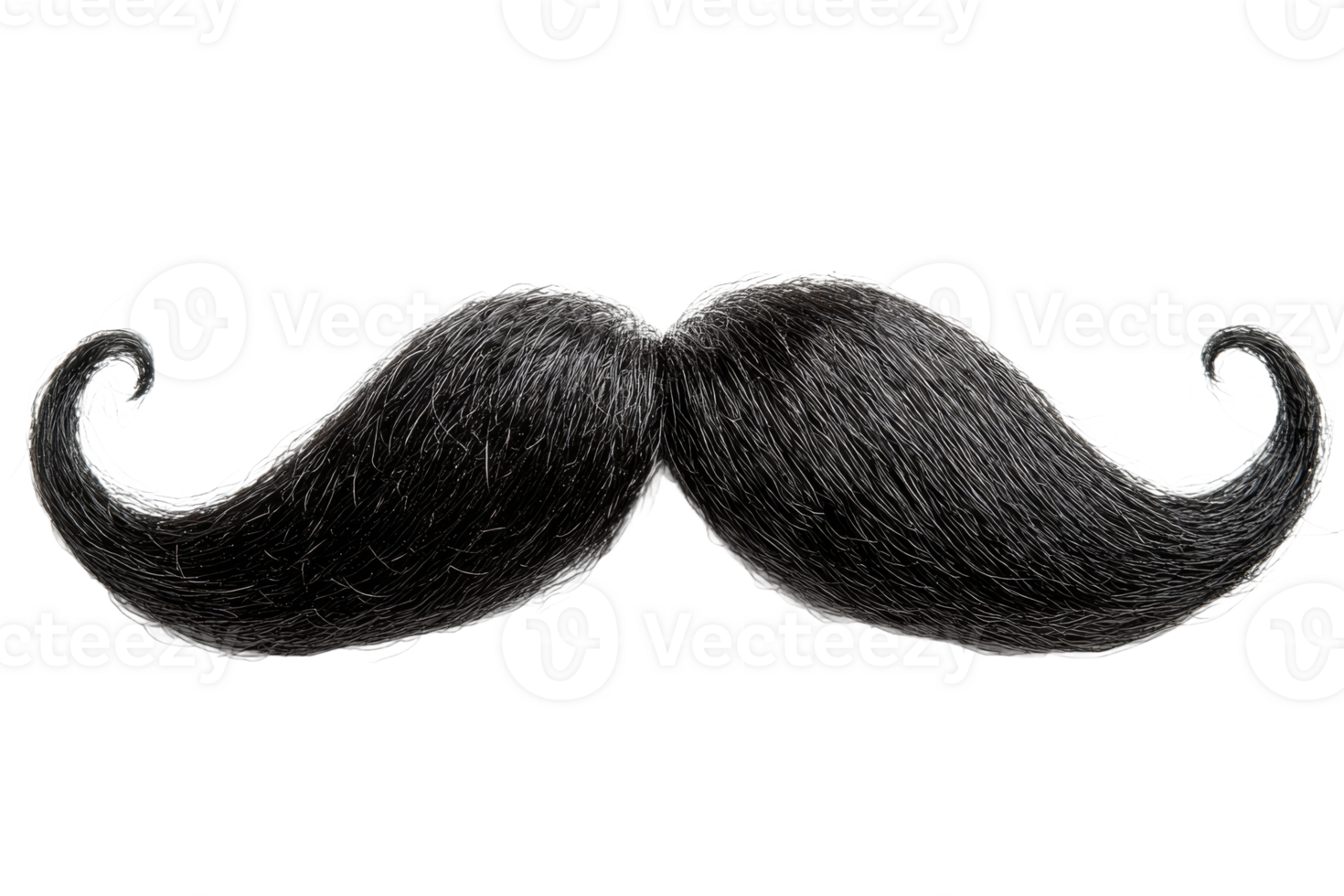 Stylish black mustache on transparent background png
