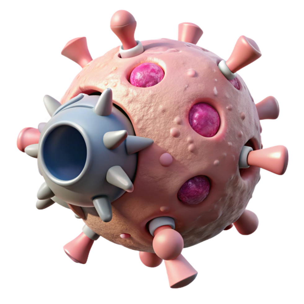 extraordinary rustic Nanobot Destroying Cancer Cell Cutout original png