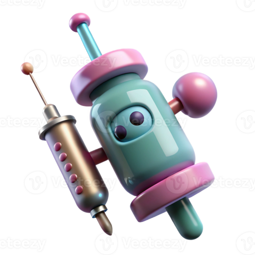 extraordinary vintage Nanobot Injecting Medicine Isolated premium png