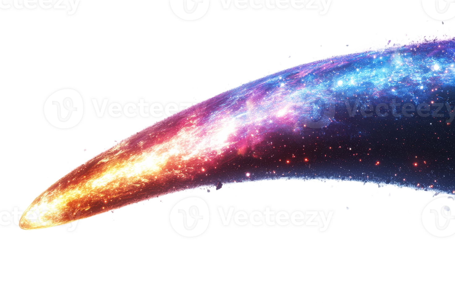 Colorful cosmic streak showcasing vivid galactic hues png