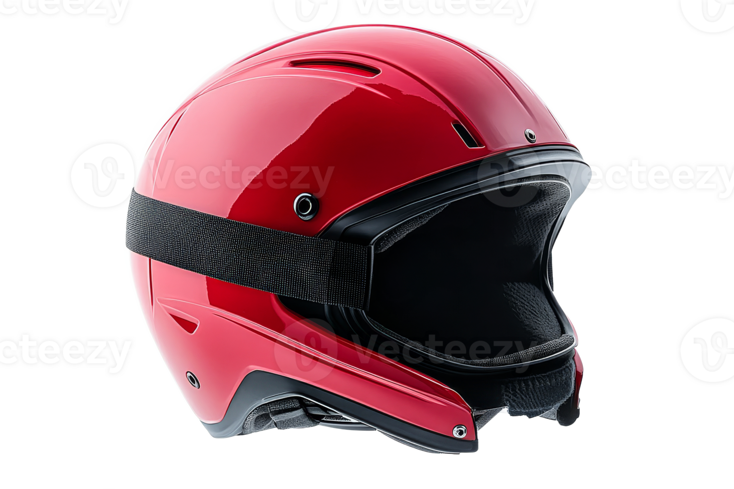 Bright red helmet designed for safety and performance png
