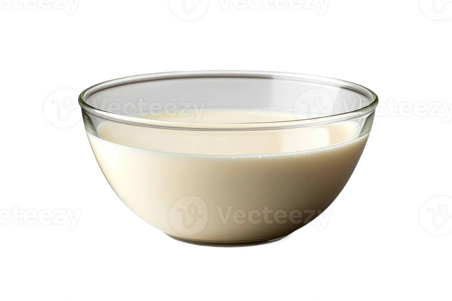 Creamy liquid in a clear bowl on a transparent bg png