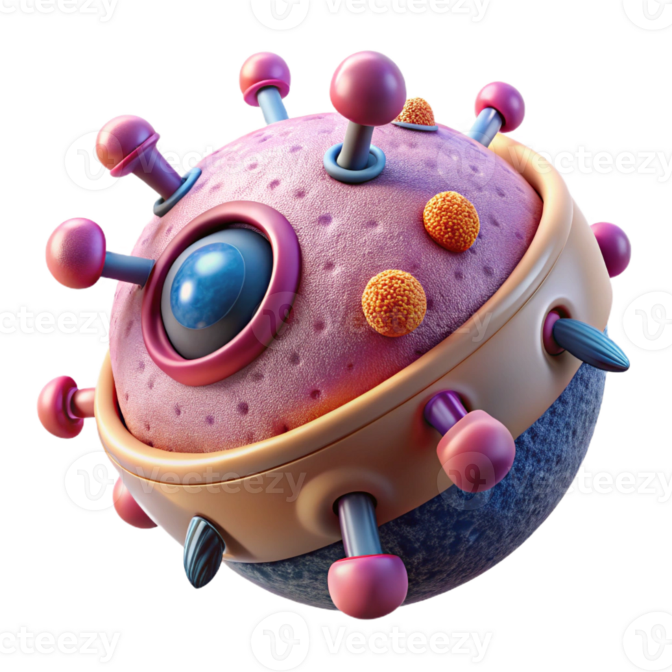 serene artistic Nanorobot Repairing Cell Microscopic View Isolated authentic png