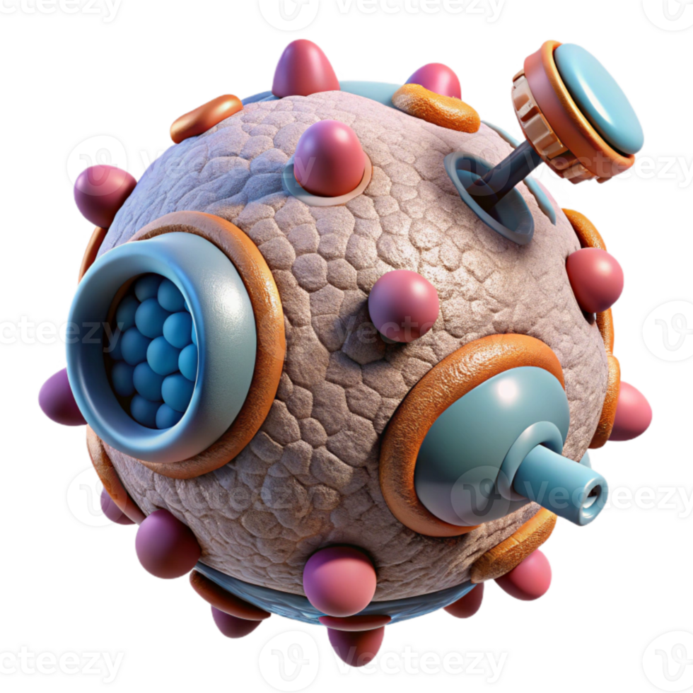 elegant modern Nanorobot Repairing Cell Microscopic View Isolated high resolution png