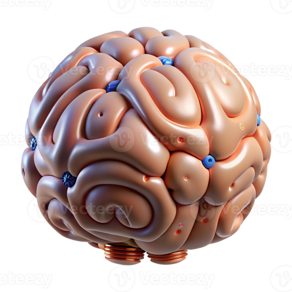 serene modern Nanotech Brain Scan Front View Cutout Element premium png