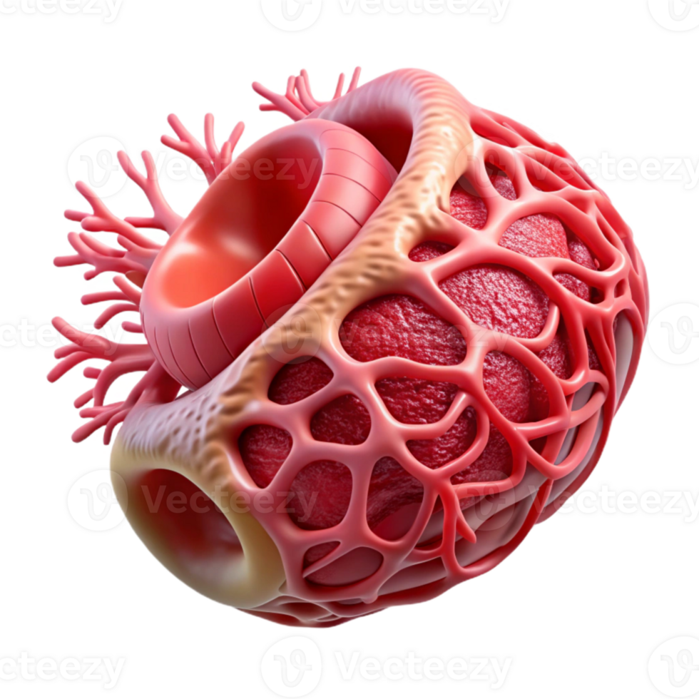 dramatic contemporary Nanotech Enhanced Blood Vessel Isolated detailed png
