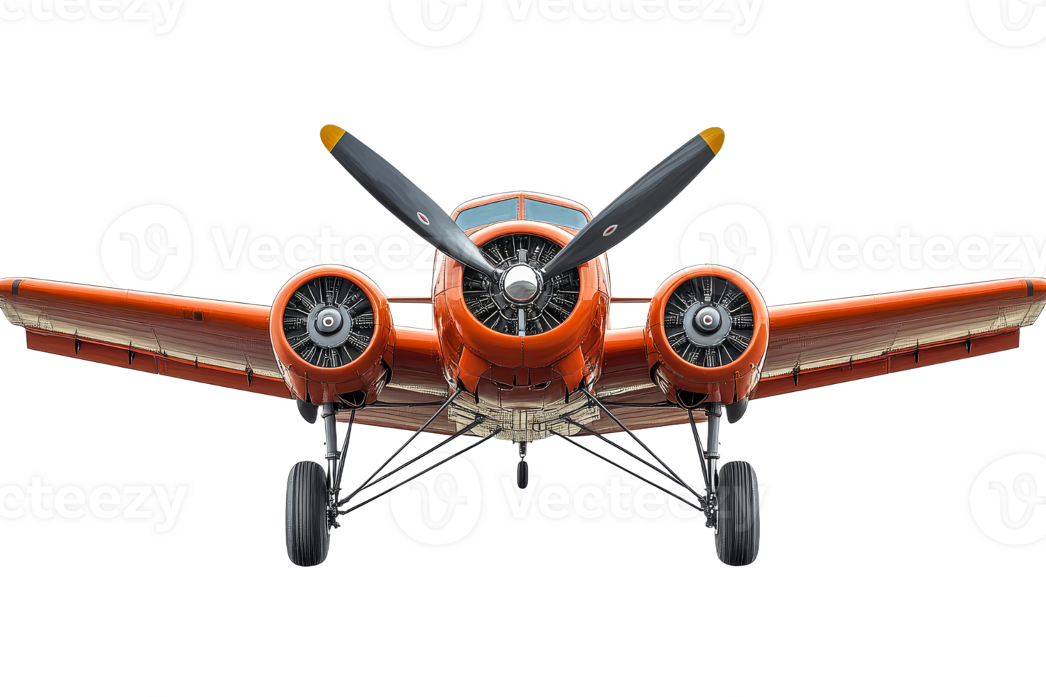 Three prop vintage aircraft on transparent bg png