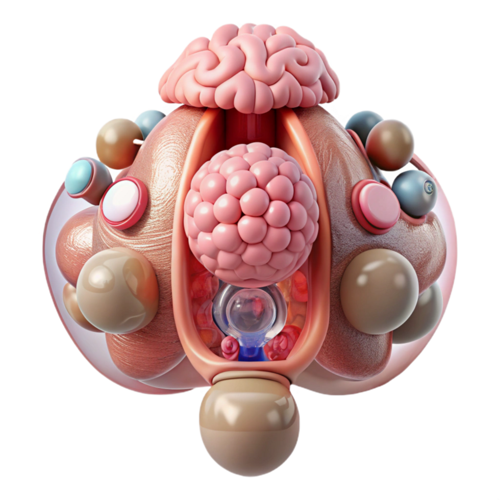 serene abstract Nanotech Enhanced Endocrine System Transparent premium png