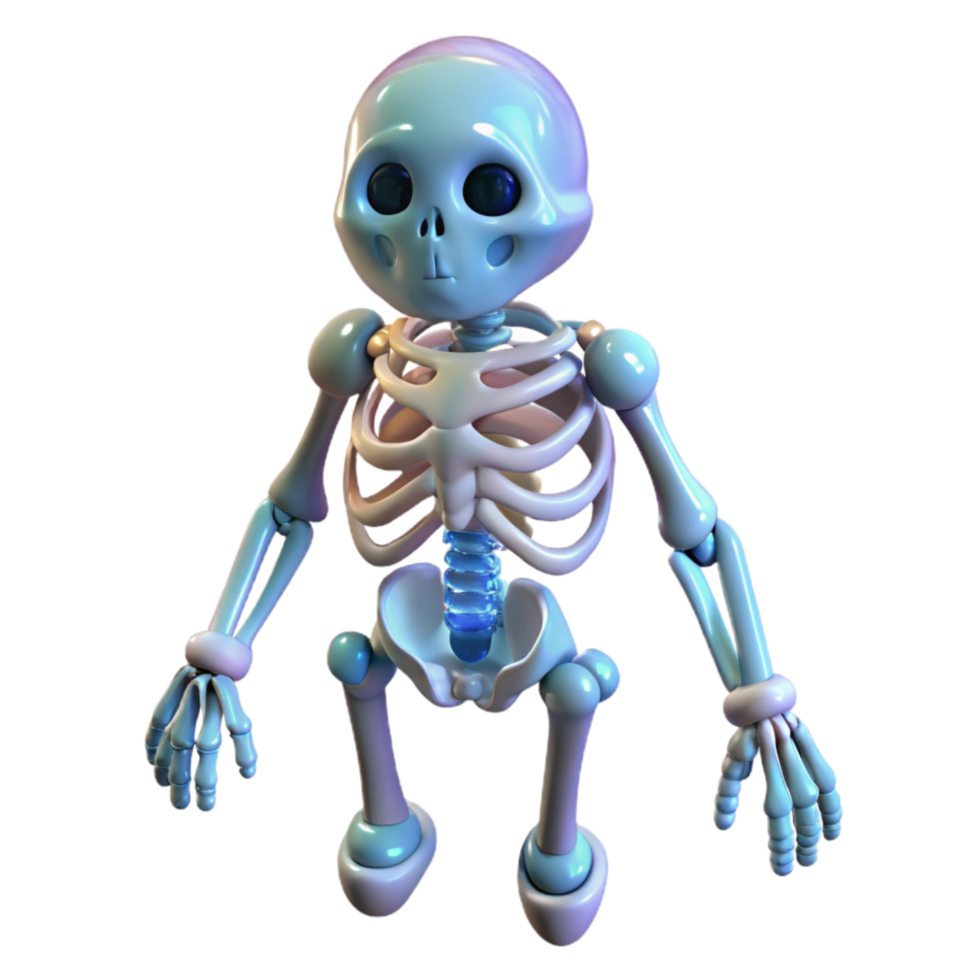 dramatic abstract Nanotech Enhanced Skeletal System Transparent Background authentic png