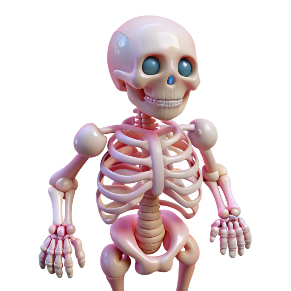impressive artistic Nanotech Enhanced Skeletal System Transparent Background detailed png
