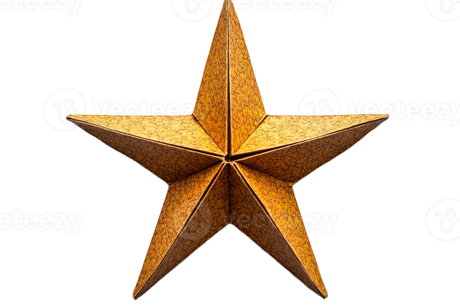 Intricate golden star on transparent background png
