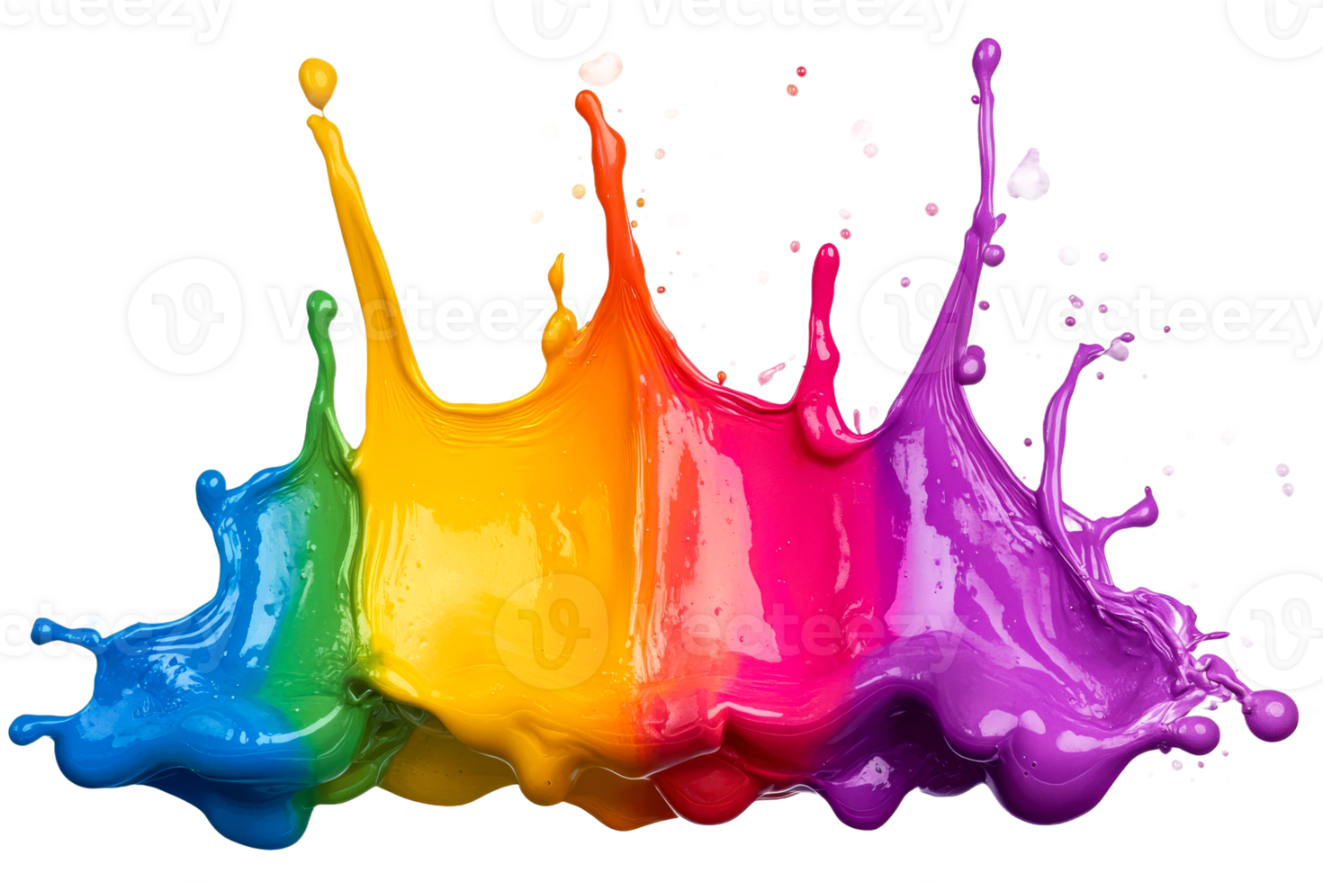 Colorful paint splash with a transparent background png