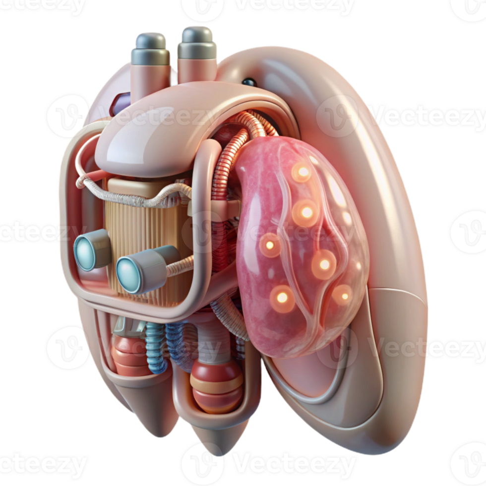 vibrant rustic Nanotech Powered Artificial Organ Cutout Element png
