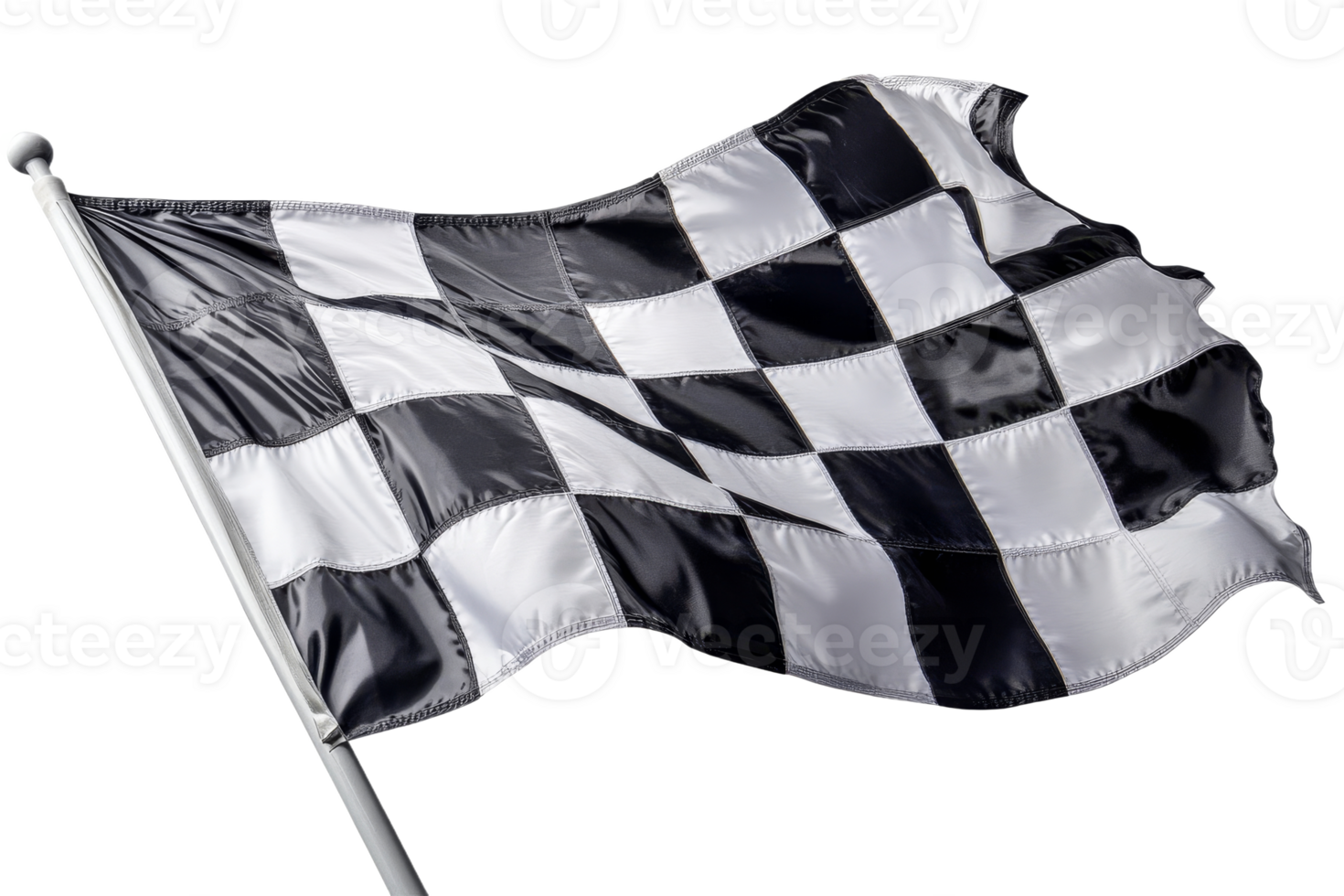 Racing flag waving on a pole during a competition png