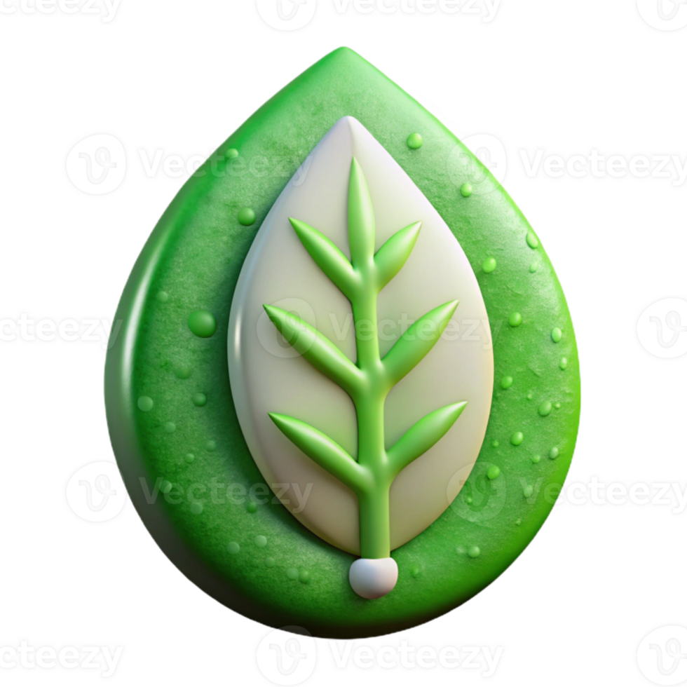 serene minimalist Nature Conservation Symbol Isolated Green Leaf detailed png