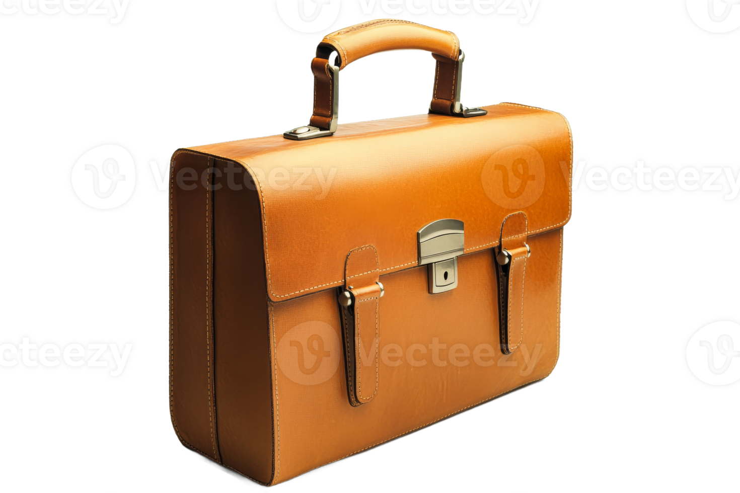 Classic leather briefcase with elegant design and finish png