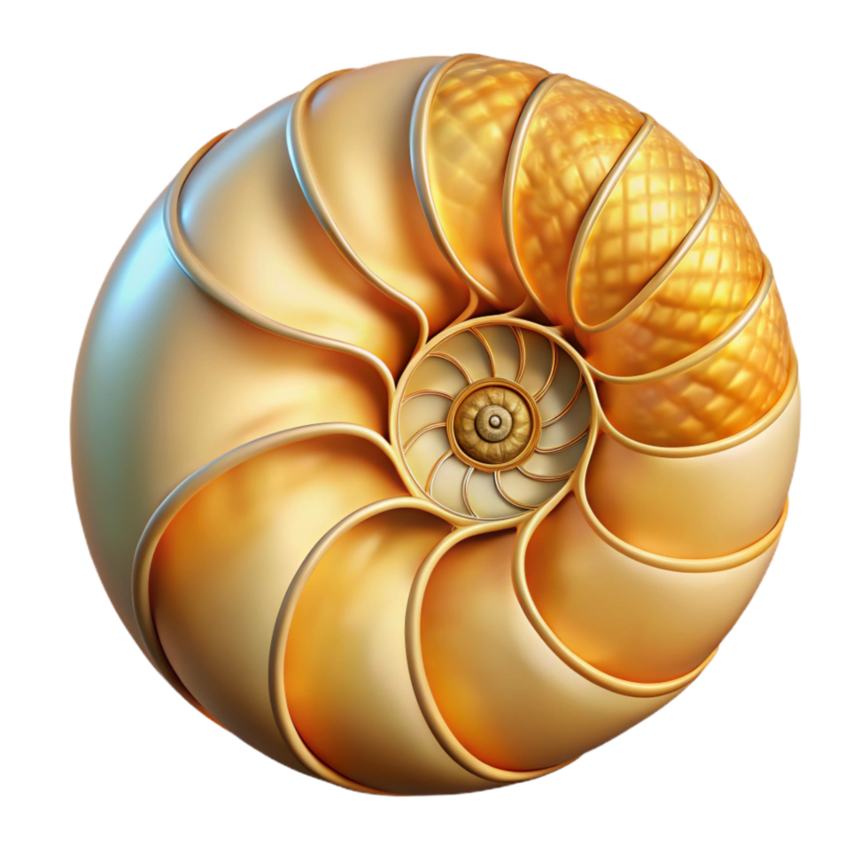 elegant creative Nautilus Shell Golden Ratio Spiral Cutout professional png