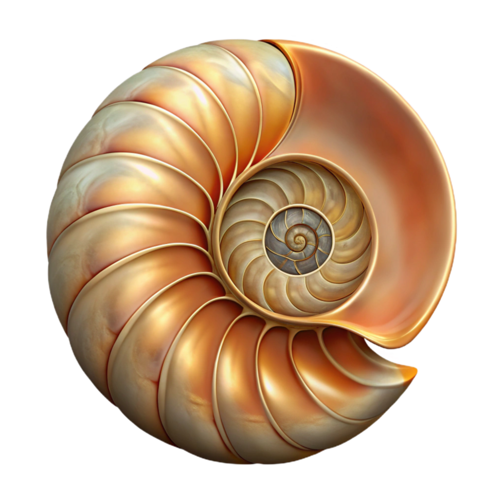 vibrant vintage Nautilus Shell Spiral Isolated with Detailed Texture high quality png